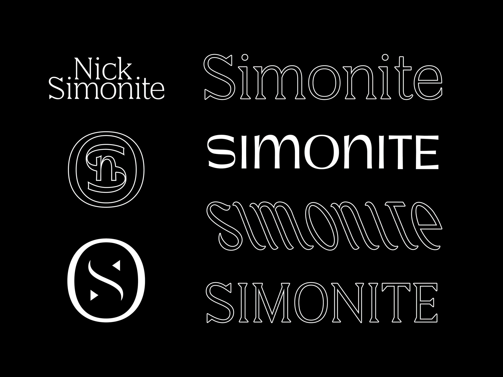 Simonite austin brand custom type initials lettering lettering logo logo mark logotype monogram photographer refresh tx