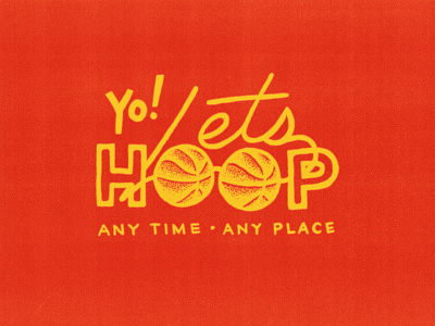 Lets Hoop basketball drew lakin hand lettering hoop illustration