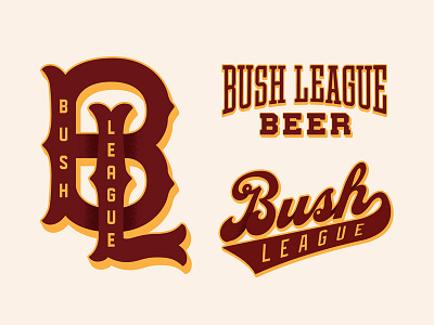 Bush League baseball beer identity monogram script throwback tuscan