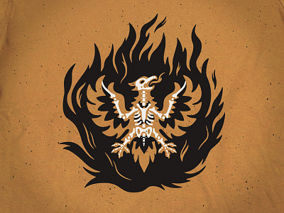 Fire Eagle bird eagle fire flames illustration skeleton texture