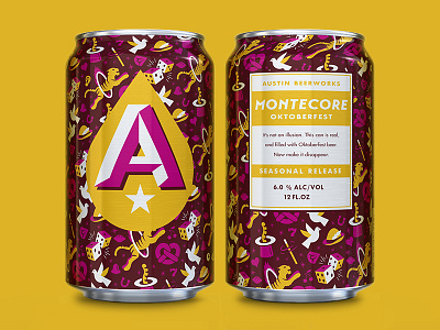 Montecore austin beerworks beer can montecore oktoberfest packaging pattern seasonal
