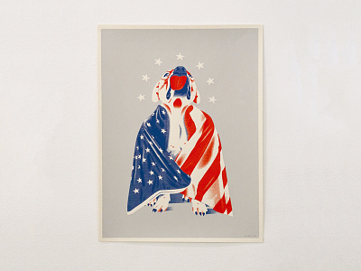 Dying Breed american flag austin pets alive french paper limited edition pit bull poster screen print