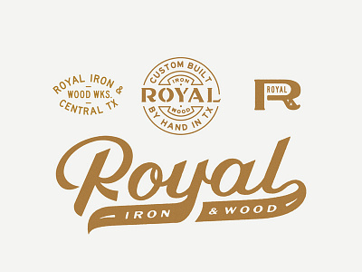 Royal Iron & Wood identity logo royal script