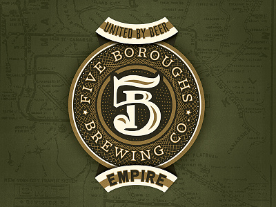 Five Boroughs Exploration 5 b beer coin five boroughs monogram new york subway texture