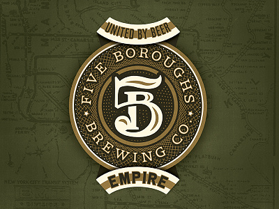 Five Boroughs Exploration 5 b beer coin five boroughs monogram new york subway texture
