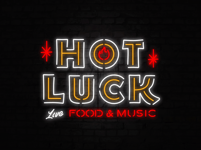 Hot Luck Live Food & Music Kicks Off Today animation austin festival food hot luck music neon texas