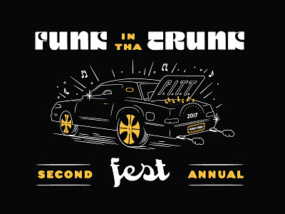 B&B Funk In The Trunk apparel beer car festival funk illustration lettering rims typography
