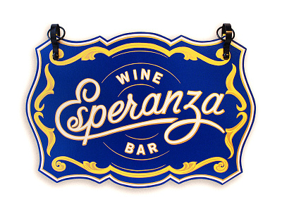 Esperanza Wine Bar Sign bar esperanza fritz the signpainter script sign painting signage wine