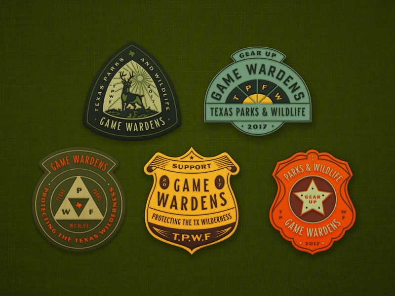 TXPRKS Patches texas parks wildlife game warden illustration deer nature shield badge merchandise patches embroidery