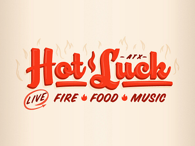 Killed HL Concept austin branding festival fire food hot luck identity lettering logo music script texas