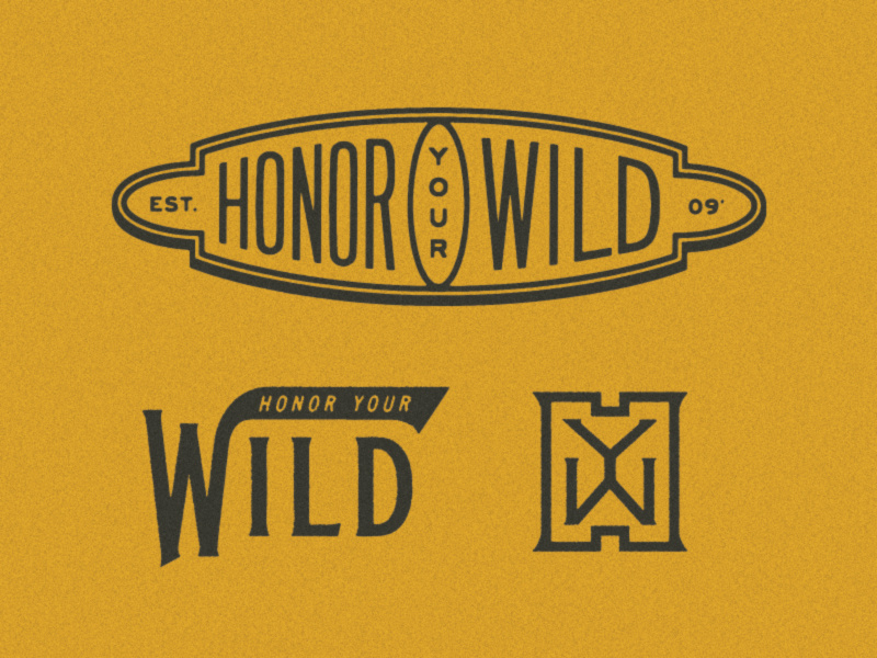 HYW WIP custom type seal typography wild identity mark monogram badge lettering