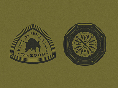 Apparel WIP apparel badge buffalo compass illustration patch