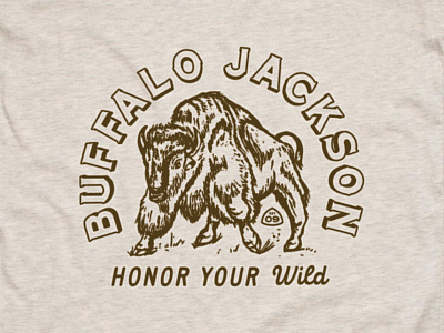 BJ WIP apparel bison buffalo custom type hand drawn illustration lettering wip