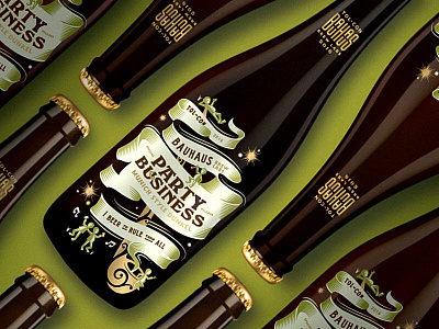 Party Biz Full banner bauhaus beer bottle hobbits illutration lotr packagedesign packaging pipe screen printed