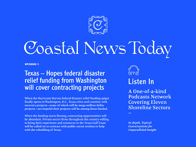 Coastal News Today Identity & Layout badge branding coastal custom type identity layout lettering news news feed newspaper today typography