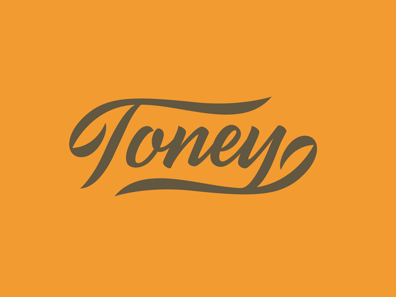 Toney Hospitality brand identity custom type identity logotype monogram script wordmark