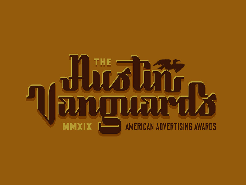 Killed Austin Vanguards script bundle austin texas illustration grackle type lockup logotype vanguard austin lettering type script