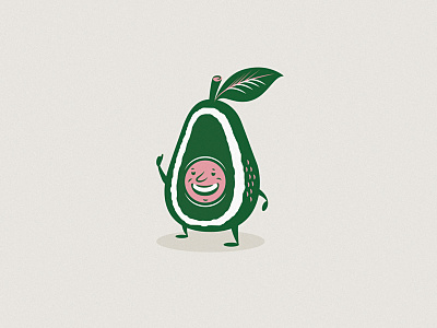 Dudes Stoked avocado brand identity character illustration mascot smile stoked