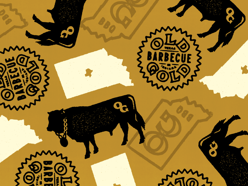 OG Pattern brand extension stamps icons pattern texas barbecue indianapolis indiana illustration chain cow
