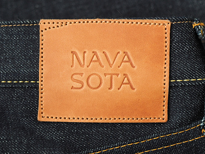 Navasota Co brand identity denim leather lettering navasota patch raw denim