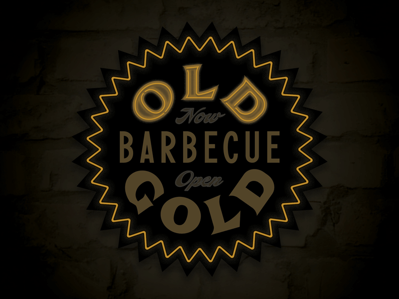 Old Gold Barbecue is OPEN animated sign indianapolis neon old gold old gold barbecue texas barbecue