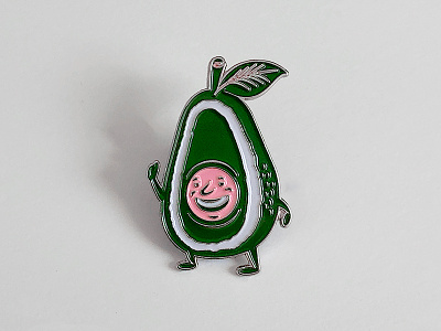 Dr. Feel Good Enamel Pin avocado enamel pin illustration smile