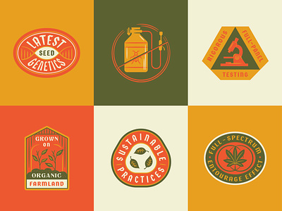 Hemp Badges badge brand extension cannabis hemp illustration seal