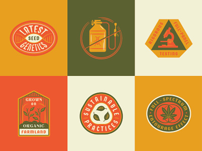 Hemp Badges badge brand extension cannabis hemp illustration seal