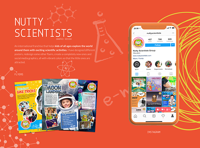 Nutty Scientists: Science for Kids brand identity design education flyer design instagram kids brand mobile science for kids social media workshops