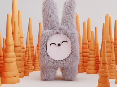 Lapin / bunny 3d blender character creation illustration