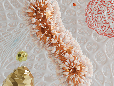Coral 3d abstract blender illustration