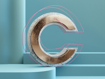 C - 36 days of type 2019 3d blender design illustration typography