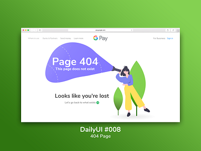 DailyUI #008 - 404 Page 404page dailyui dailyui008 google google pay webdesign website