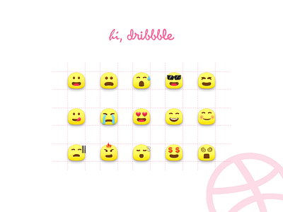 Hi, dribbble! design emoji