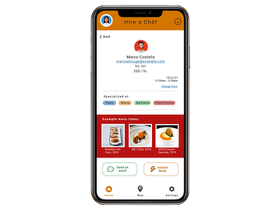Hire a Private Chef App - Chef View app design figma mobile app ui ux