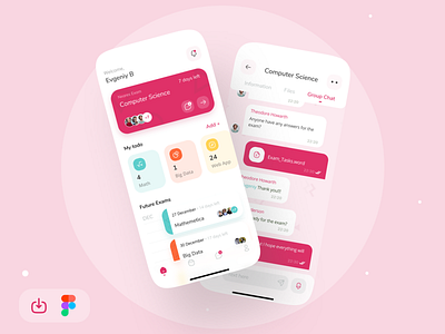 Education - social mobile app for preparing exam #freebies app concept dailyui design download ecommerce edu figma free freebies mobile prototype social source ui uidaily ux