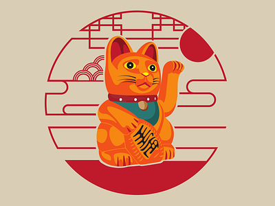 Lucky cat design dribbble icon illustration vector