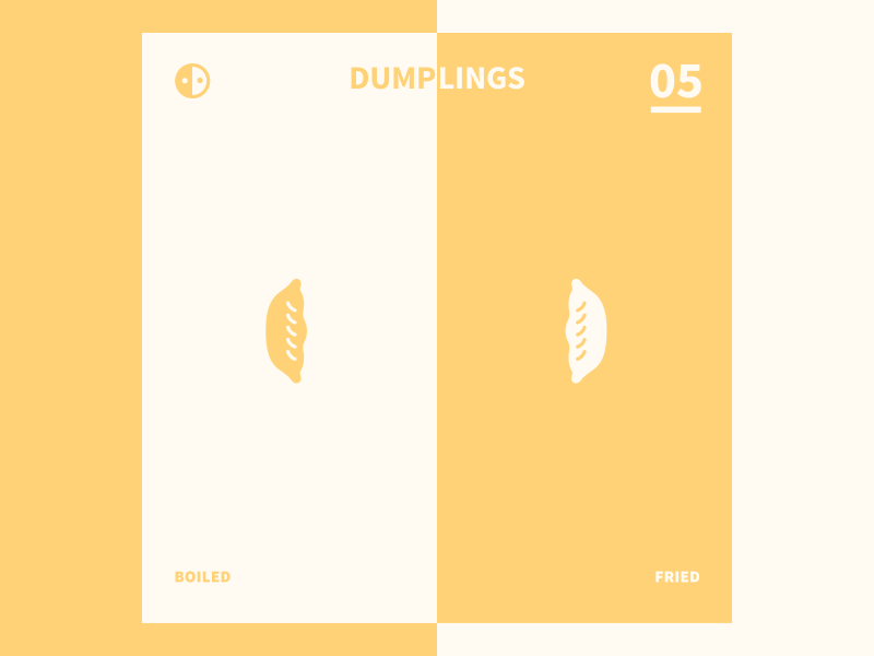 Dumplings | China vs Japan animation china dumpling food gif infographic japan loop minimal motion yellow