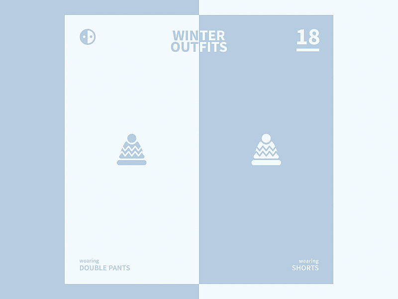 Winter Outfits | China vs Japan animation design gif icon illustration infographic loop minimal motion