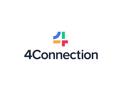 4Connection 4 4connection connect geometric logo number symbol visual identity