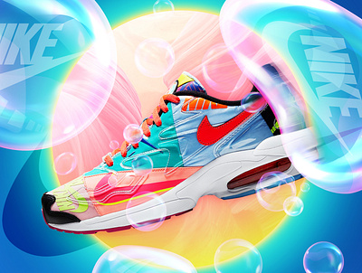 Nike Air Max 2 | Atmos airmax bubbles clean colorful graphic design nike poster