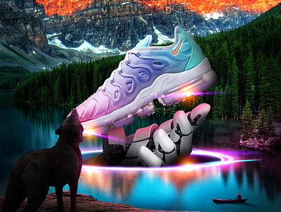 Nike Air VaporMax Plus | Pastel - Poster colorful design fisherman forest mountains nike pastel portal poster river robotic vapormax wolf