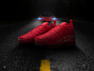 Nike Air VaporMax Plus Triple Red Poster by Uros Delic on Dribbble