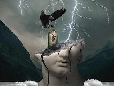 Storm | Poster black rose blood david eagle fog graveyard heart lake mountains poster shore storm tears thombstone thunder
