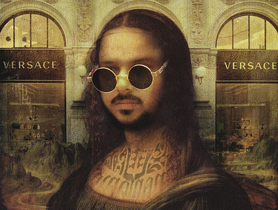 Mona Lisa | Ciz tattoo artist - Poster gold graphic design milano mona lisa photo manipulation poster versace