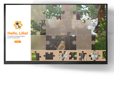Advertising by jigsaw puzzle adveristing gamification touch screen ux ui