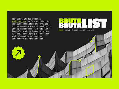 Brutalist Studio app design architecture brutalism buidling figma landing page neo brutalism studio ui web design website