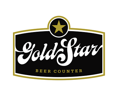 Gold Star Beer Counter logo design illustration logo typography vector