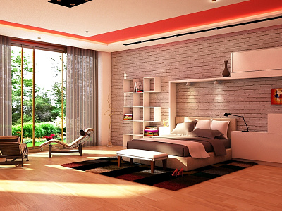 3D Visualization of Master Bedroom 3dmodeling 3dsmax bedroom design interior design render vray