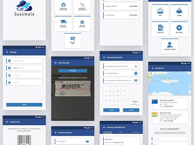 Saasmate ERP System android app barcode erp mobile scanner ui ux